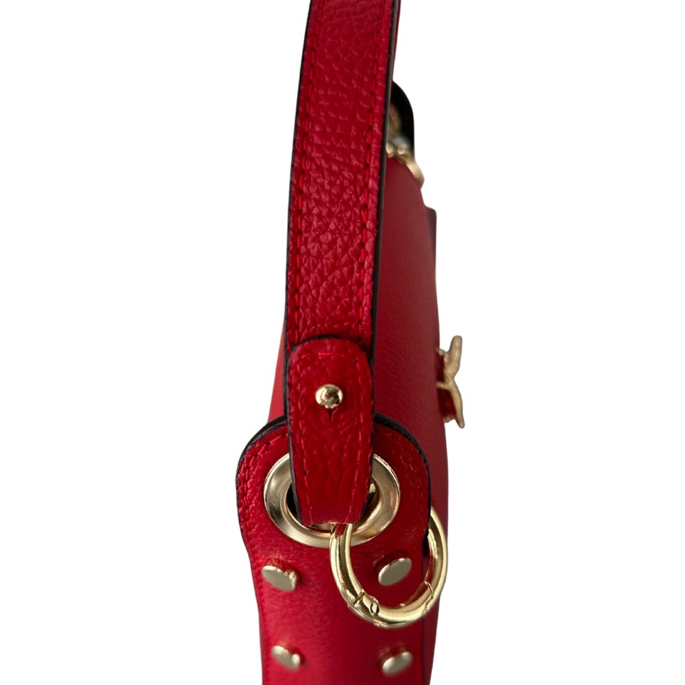 🆕🇮🇹Italian handmade genuine leather Crossbody Bag with Gold Accent - Picture 6 of 7